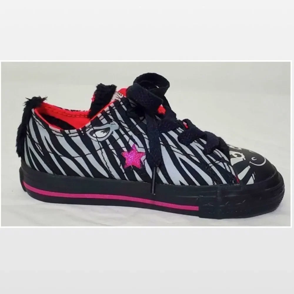 Converse One Star Suave Zebra Print Infant Toddle Girl Size 7 Shoes